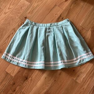 Hot Topic Light Blue Mini Skirt with Pink Stripes